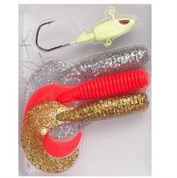Fladen Big Single Tail 40 g - Red/Silver/Gold